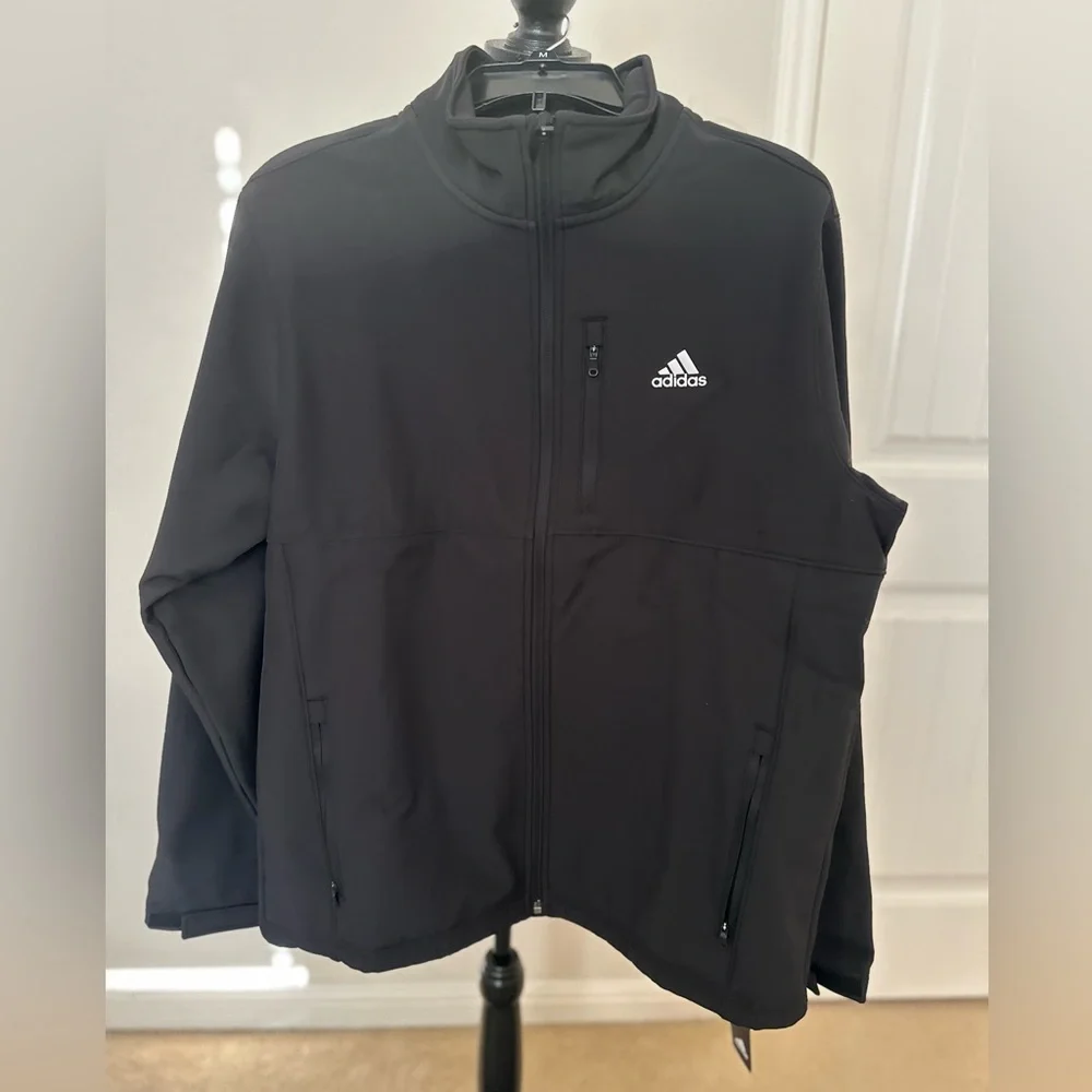 Adidas‎ Golf Softshell, Fleece Lined, Full Zip Golf Jacket Black Medium. NWT.